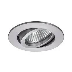 Recessed LED spot set BB18 dim2warm incl. converter, IP20, round, 230V, 6W 1800-3000K 460lm 38°, swivelling 30°, matt alu