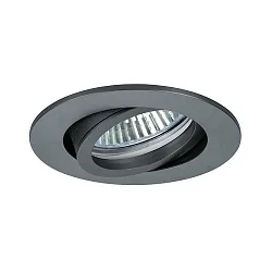 Recessed LED spot set BB18 dim2warm incl. converter, IP20, round, 230V, 6W 1800-3000K 460lm 38°, swivelling 30°, matt titanium