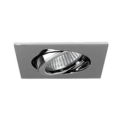 Recessed LED spot set BB18 dim2warm incl. converter, IP20, square, 230V, 6W 1800-3000K 460lm 38°, swivelling 30°, chrome