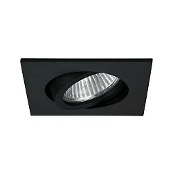 Recessed LED spot set BB18 dim2warm incl. converter, IP20, square, 230V, 6W 1800-3000K 460lm 38°, swivelling 30°, black
