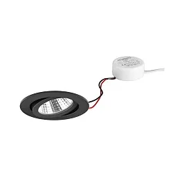 recessed luminaire round, swivelling IP20, black dimmable 6W 640lm 3000K 20-40° 20-40° CRI 80-89