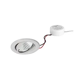 Recessed LED downlight set BB09 with round converter, IP20, V4A, 230V, 6W 3000K 640lm 38°, dimmable