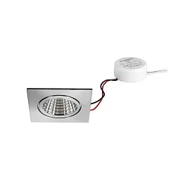 Recessed outdoor LED downlight set BB15 with round converter, IP54, V4A, 230V, 6W 3000K 640lm 38°, dimmable, stainless steel
