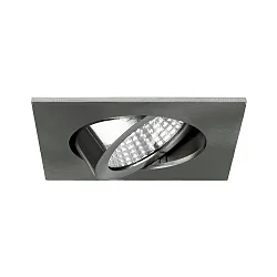 Recessed LED spot set BB05 incl. DALI-converter + connection box, IP20, square, 230V, 6W 3000K 640lm 38°, swivelling