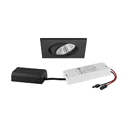 recessed luminaire swivelling, square IP20, black dimmable 6W 640lm 3000K 20-40° 20-40° CRI 80-89