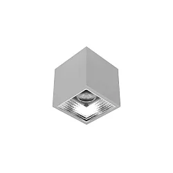 downlight APOLLO MAXI square, switchable, faceted IP20, powder coated, silver 