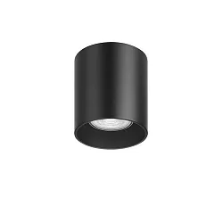 surface luminaire TURN-R GU10 1 flame, cylindrical, rigid IP20, black matt dimmable