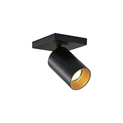 ceiling luminaire TAGES 1 flame, square GU10 IP20, black matt dimmable