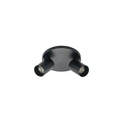 ceiling luminaire TAGES 2 flames, round GU10 IP20, black matt dimmable