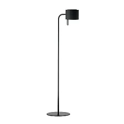 Floor lamp with textile shade, height 115cm / head 180° swivelling, G9, with cord switch, powder black / chintz black