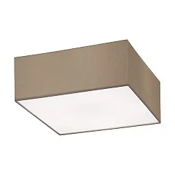 Ceiling luminaire SOFT CUBE 38 x 38cm, 3 x E27 max. 60W, shade chintz light brown / diffuser PC