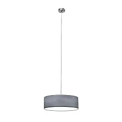 Pendant luminaire SOFT TUBE 580, Ø 48cm, 5 x E27 max. 60W, matt nickel / shade chintz grey / diffuser PC