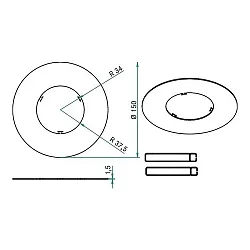 Reducing ring with outer Ø 15cm, chrome