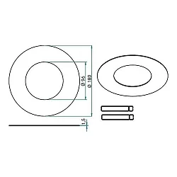 Reducing ring with outer Ø 18cm, chrome