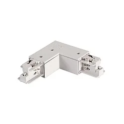 Corner connector 90° for 3-phase- / 1-phase power tracks, protective conductor on the inside, white