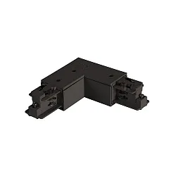 Corner connector 90° for 3-phase- / 1-phase power tracks, protective conductor on the inside, black