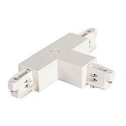 T-type connector for 3-phase power tracks, protective conductor on the right, white