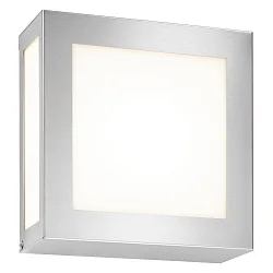 Outdoor wall luminaire 22 x 22cm, IP44, E27, stainless steel / opal glass