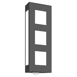 Outdoor wall luminaire 22 with motion detector, E27, IP44, aluminium, anthracite