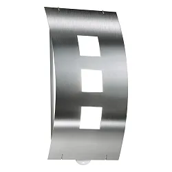 Outdoor wall luminaire AQUA TOMA with motion detector, IP44, E27, stainless steel / opal glass, brushed