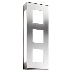 Outdoor wall luminaire AQUA TRILO, stainless steel, IP44, E27