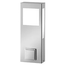 Outdoor floor luminiare AQUA PAULO incl. power plug, angular, 40cm, IP44, 2G11, stainless steel / opal glass