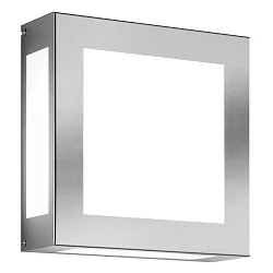 Outdoor LED wall luminaire AQUA LEGENDO with sensor, IP44, 12W 3000K, stainless steel / opal glass, brushed