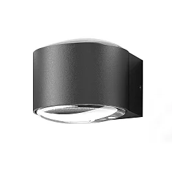 Outdoor LED wall luminaire with Linse, Up&Down, IP65, 12W 3000K 1280lm, anthracite
