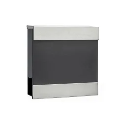 letterbox with newspaper holder INOX BAR - OPTIONAL USE adjustable, with lock, anthracite, stainless steel