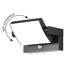 outdoor wall luminaire CCT Switch, tiltable, with motion detector IP54