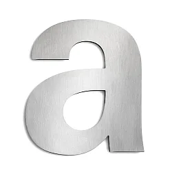 House number extension a from brushed stainless steel for numbers, height 25cm