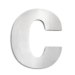 House number extension c from brushed stainless steel for numbers, height 25cm