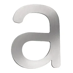 House number extension a from brushed stainless steel for numbers, height 16cm