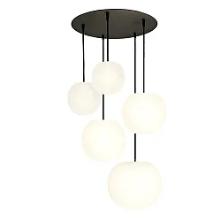 pendant luminaire ACAI 16|21|26 5 flames, round E27 IP20, mat, opal white dimmable