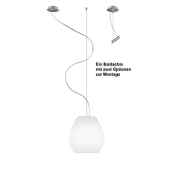 Pendant luminaire BAGAN, E27, IP20, opal white matt