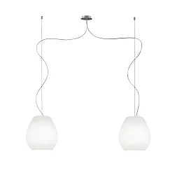Pendant luminaire BAGAN, 2x E27, IP20, opal white matt