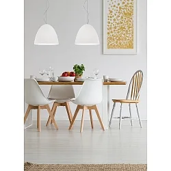 Pendant luminaire BELL, 2x E27, IP20, white matt