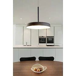 LED Pendant luminaire CLAVIO FLAT, 4x 6W, 2700K, 2680lm, IP20, Lava anthracite / black matt