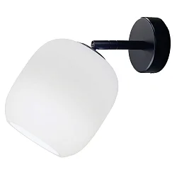 wall luminaire MUREA swivelling, rotatable E27 IP20, mat, opal white, black matt dimmable