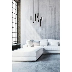 pendant luminaire TUBUS 24 1 flame E27 IP20, black matt dimmable