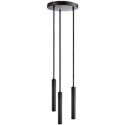 pendant luminaire SLIM DIM 3 flames, round, UGR < 19 IP20, deep black dimmable