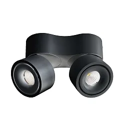 ceiling luminaire UNI II MINI DOUBLE TILT 2 flames, cardanic swivelling IP20, deep black dimmable