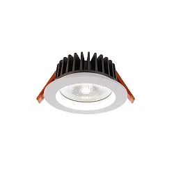 Recessed LED ceiling luminaire COB 95 round, 13W, current constant, 34,8V DC, 350mA, 4000K, white