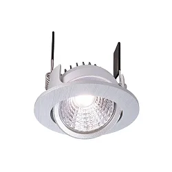 KapegoLED recessed ceiling luminaire COB-68-350mA-4000K-round-flat, brushed silver