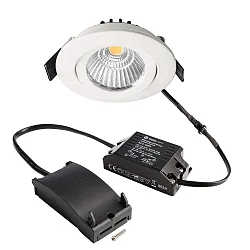 recessed spotlight DIONE IP20 swivelling, wired through IP20, white dimmable