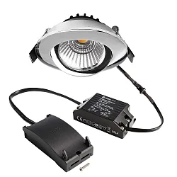 recessed spotlight DIONE IP20 swivelling, wired through IP20, chrome dimmable