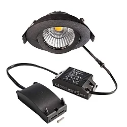 recessed spotlight DIONE IP20 DTW 930-918 swivelling, Dim-To-Warm, wired through IP20, black dimmable