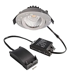 recessed spotlight DIONE IP44 DTW 930-918 swivelling, Dim-To-Warm, wired through IP44, silver dimmable