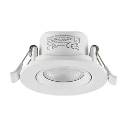 recessed spotlight SURTUR TILT 68 DTW swivelling, Dim-To-Warm IP20/IP44, white dimmable