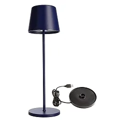 battery table lamp BUNDLE CANIS set of 1, with charger IP65, mat, cobalt blue dimmable